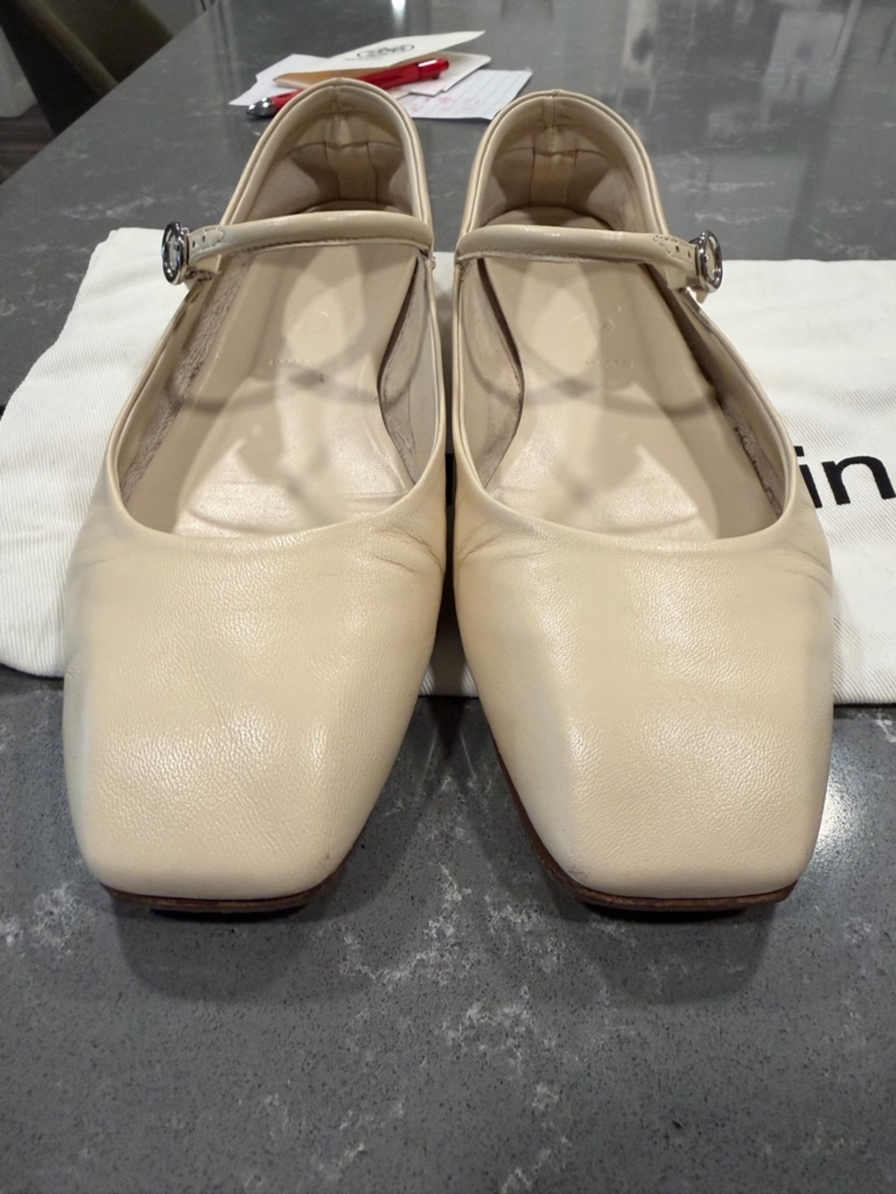 Aeyde Uma Mary-Jane Flats in Creamy Nappa - Picture 5 of 12